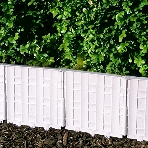Decorative Garden Partitions Interlocking Border Edging Set 12-pack White