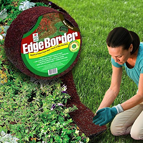 Easy Gardener Perm-A-Mulch 45 Inch x 8 Foot Red Garden Edging Border Recycled Rubber Lawn Landscape