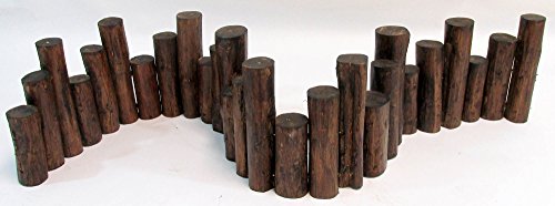 Master Garden Products Teak Wood Uneven Top Solid Log Edging 48-Inch