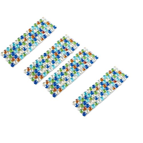 Multicolor Glass Border Garden Edging - Set of 4 Multicolor