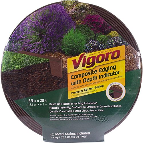 Vigoro 20 ft Premium Rich Brown Composite Lawn Garden Edging