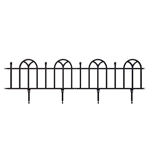 Garden Edging Border- Flower Bed Edging for Landscaping- Victorian Fence 4 Piece Set of Interlocking Outdoor Lawn Stakes by Pure Garden 8