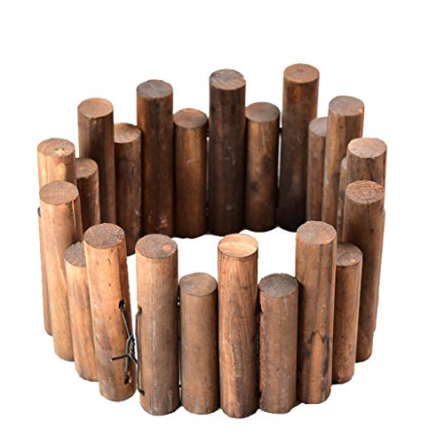LXFYMX Decorative Fences Wooden Effect Lawn Garden Border Edge Edging Plant tip Pile Fence Flower Bed Cylindrical Garden Edging
