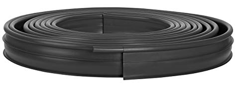 Suncast Professional Landscape Edging Roll - Plastic Lawn Garden and Flower Bed Edging and Landscape Border with Double Ridge Design - Conforms to Any Shape - 60 Coiled Roll - Black