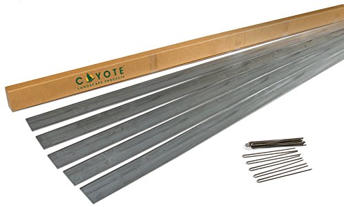Coyote Landscape Products 5 Piece Steel Home Kit Galvanized Edging With 15 Plated Edge Pins 4&quotby 8 20-gauge