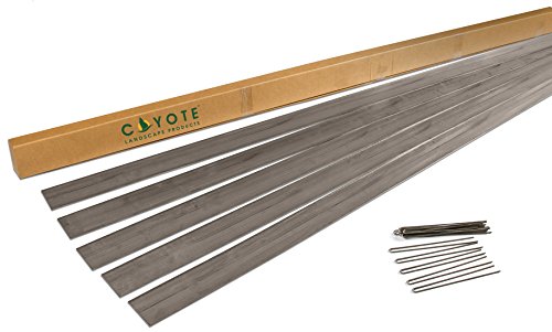 Coyote Landscape Products 5 Piece Steel Home Kit Raw Steel Edging With 15 Edge Pins 4&quot By 8 18-gauge