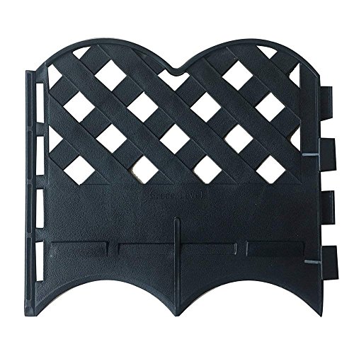 Abba Patio Decorative Fence Border Eco-Friendly Recycled Plastic Resin Garden Edging Set-12 Pack 64 inch x 57 inch Black