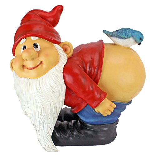 Design Toscano Loonie Moonie Bare Buttocks Garden Gnome Statue, Large