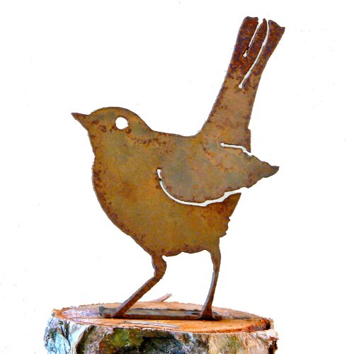 Elegant Garden Design Baby Robin Steel Silhouette with Rusty Patina