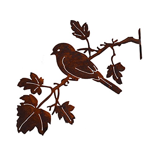 Elegant Garden Design Bluebird On Maple Branch Steel Silhouette With Rusty Patina