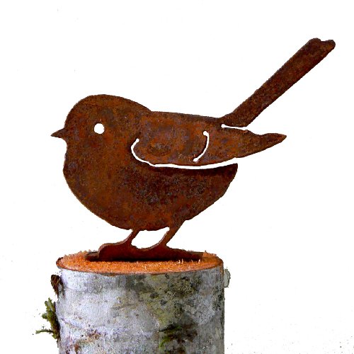 Elegant Garden Design Fat Chickadee Steel Silhouette With Rusty Patina