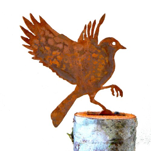 Elegant Garden Design Flying Bluebird Steel Silhouette With Rusty Patina