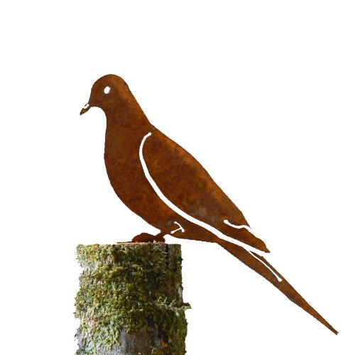 Elegant Garden Design Mourning Dove Steel Silhouette With Rusty Patina