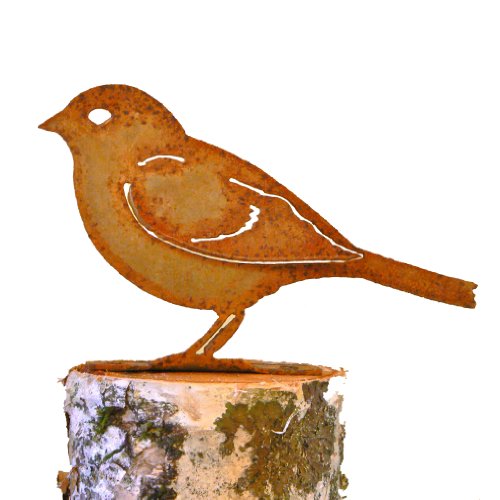 Elegant Garden Design Sparrow, Steel Silhouette With Rusty Patina