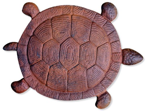 Sunset Vista Designs Cast Iron Turtle Garden Stepping Stone, 13-inch Long