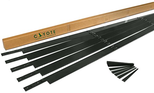 Coyote Landscape Products 5 Piece Steel Home Kit Edging With 15 Colored Stakes 4&quot By 8 16-gauge Black