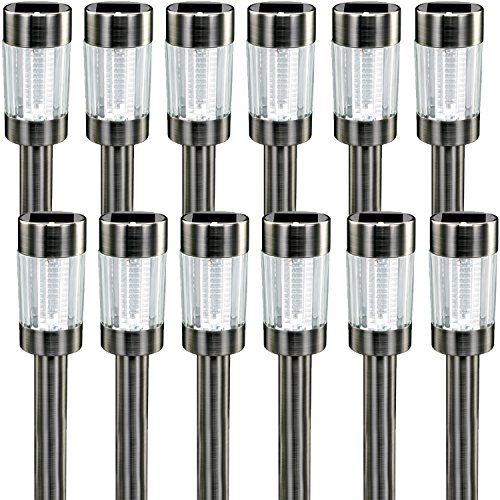 12 Pack Westinghouse 758365-11WHW Pinnacle Solar Garden Stake Light Gunmetal