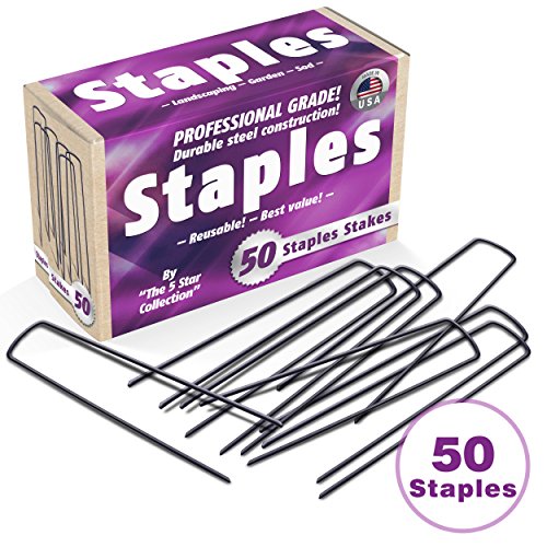 50 6-inch Garden Landscape Staples  Stakes  Pins - Made In Usa - Strong Pro Quality Built To Last Best Weed