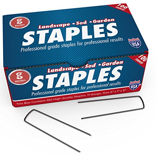 100 SMALLER Garden Staples - ProGrade - 4 Length - 14 Gauge Metal Steel - Also Called Sod Staples Garden Spikes Fence Anchors Landscape Fabric Staples Anchor Pins Garden Pegs Loop Stakes