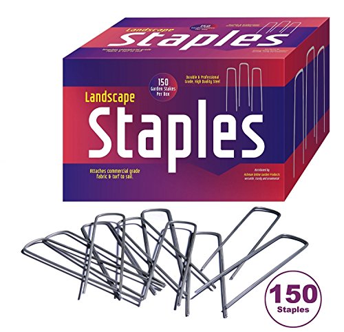 150 Garden Staples Stakes for Garden Landscape Staples Garden Spikes Fence Anchors Landscape Fabric Staples Anchor Pins Loop Stakes- Professional Grade - Full 6 Length - MONEY-BACK GUARANTEE