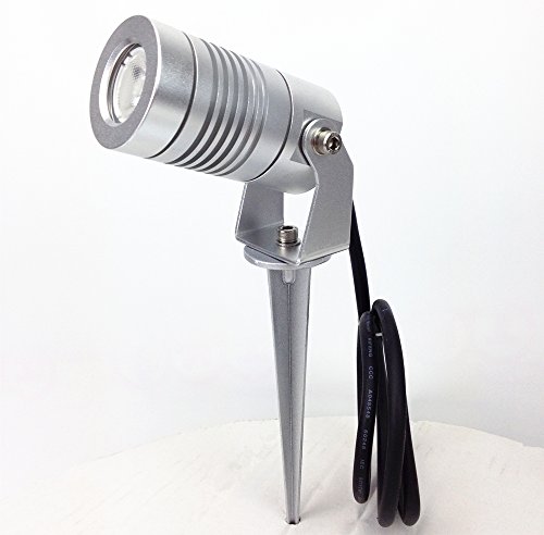 DC12V 3W Warm White CREE LED Garden Spike Spotlight 3 Years Warranty Silver Housing