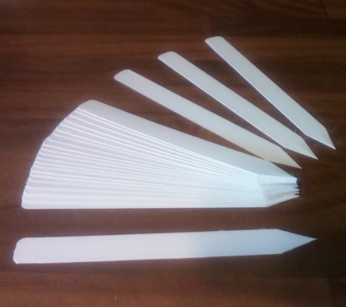 200 5 White plastic plant stake labels tags pot markers by Gardenstuff