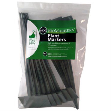 13″ Dark Green BioMarkers Plant Label Garden Stake Tag- Angled Top - PACK OF 10