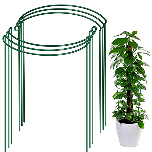 LEOBRO 6 Pack Plant Support Plant Stakes Metal Plant Supports for The Garden Plant Cage Plant Support Ring Plant Support Stake for Tomato Hydrangea Indoor Leafy Plants 94 Wide x 156 High