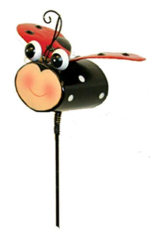 Metal Ladybug Plant Garden Pick Stake