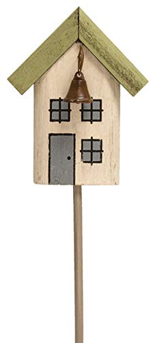 The Hearthside Collection Pretty Wooden Houses Garden Stake for Your Home Decor in 3 Assorted Colors Outdoor Garden Stakes Decoration Plant White