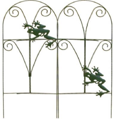 Panacea 89374 Folding Fence With Frogs, Green
