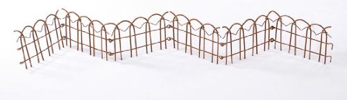 Set Of 2 Victorian Rusted Metal Folding Mini Fence For Fairy Gardens, Crafting, And Displaying-