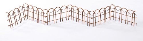 Set Of 2 Victorian Rusted Metal Folding Mini Fence For Fairy Gardens Crafting And Displaying-