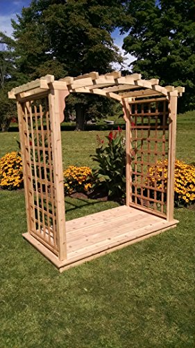 A L Furniture 6 Cambridge Cedar Arbor Deck Walk Thru 72W x 40D x 81H Outside 87W x 47D x 90H unfinished