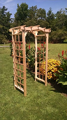 Amish-Made Madison Style Cedar Arbor - 4 Wide Walkthrough Unfinished