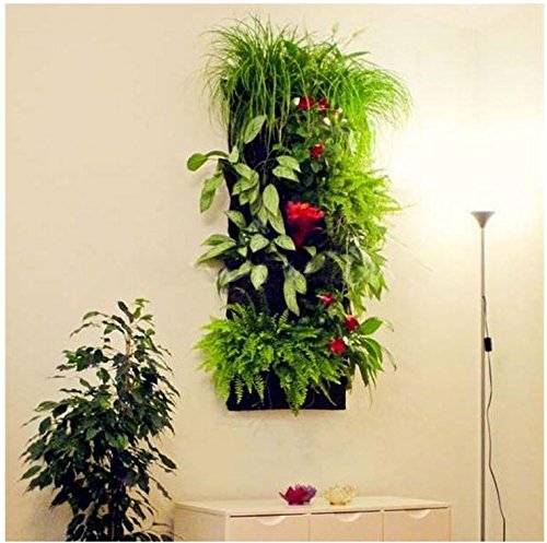 7 Pocket Vertical Wall Garden Hanging Planter Eco-friendly Re-cycled Bottles Plastic Felt Waterproof Back