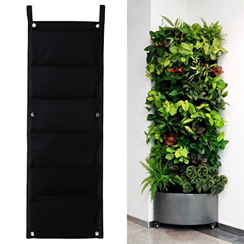 8430cm 6 Pockets Vertical Garden Planter Indoor Outdoor Wall Balcony Herbs Vertical Garden Hanging Planter Bag -All U Need