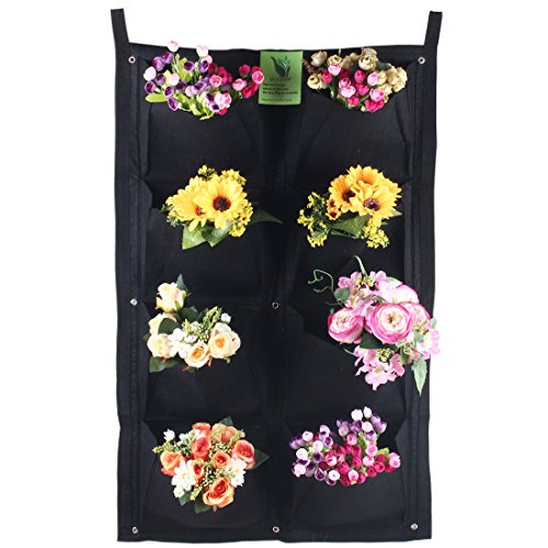 G-LEAF Vertical Garden Hanging Planter 8 Pocket Vertical Wall Garden Planter Wall Mount Planter