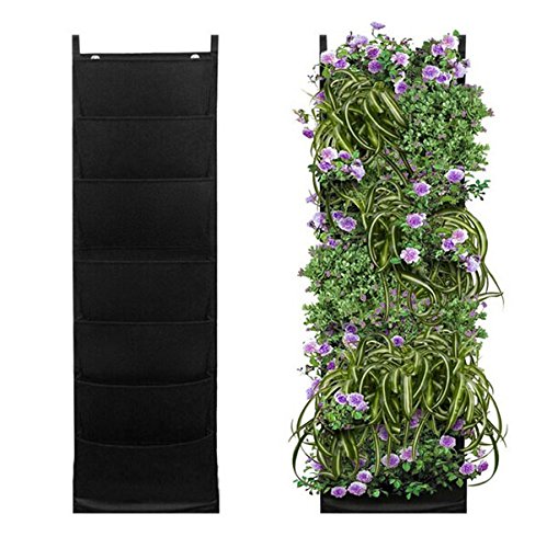Shifang Vertical Wall Garden Planter Recycled Materials Wall Mount Balcony Plant Grow Bag 7 pocket