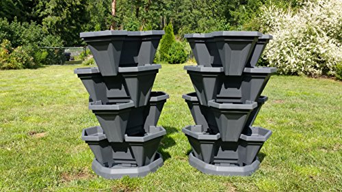 Large Vertical Indoor Outdoor Garden Stackable Planters Stackapots Mega Tubs With Internal 5-day Self-watering