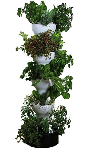 Foody 8 Hydroponic Tower - Indooroutdoor Vertical Garden Planter - 40 Plants In 2 Sq Ft