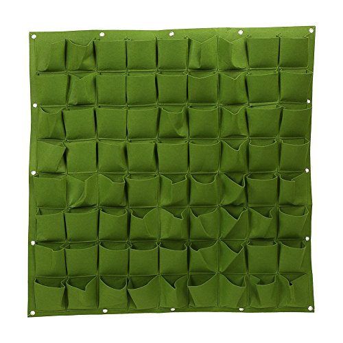 Plant Hanging Bags36 Pocket Outdoor Vertical Greening Wall Garden Plant Grow Bags for Apartments Balconies Patios Schoolyards and Rooftop 72-Green