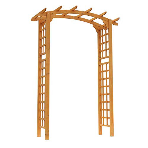 Outsunny 90 Wooden Garden Arbor Arch Trellis Rounded