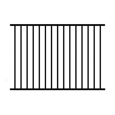 Allure Aluminum 4 ft H x 6 ft W Aluminum Black Unassembled Metropolitan 2-Rail Fence Panel