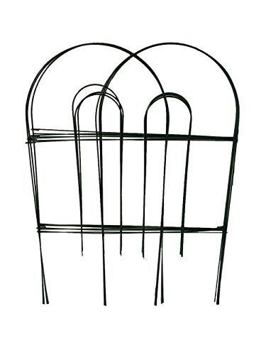 Amagabeli Garden Patio Decorative Wrought Iron Folding Fence Concise Design 24&quot X 10 Green