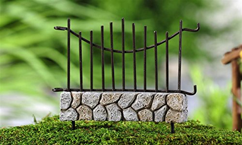 Miniature Cobblestone Wire Fairy Garden Fence Panel Mini Dollhouse Accessory