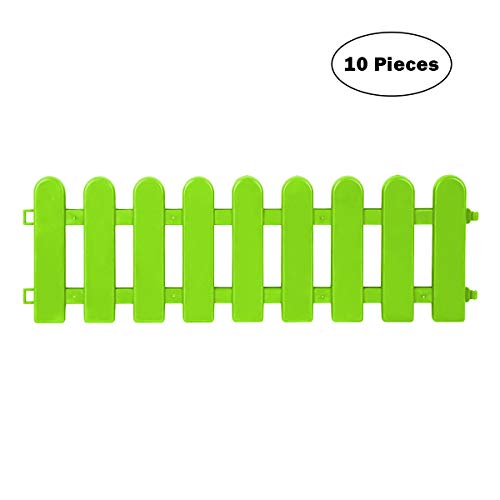 MrGarden Plastic Edging Fence Decorative Garden Barrier Panels L197 xH69 Dog Outdoor Fence Garden Border Fencing Folding Patio Fences 10pack Green