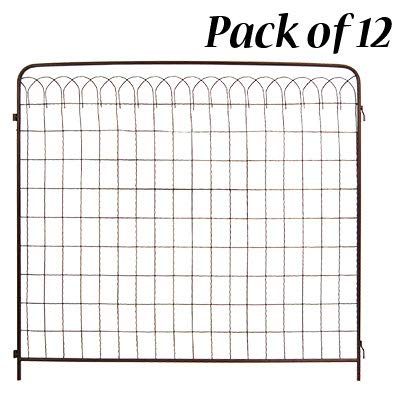 Panacea Set of 12 83681 Rustic Heirloom Cottage Garden Fence Panels Brown 33 H Each