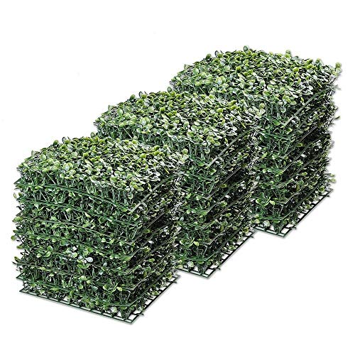 24pcs Artificial Boxwood Mat Wall Hedge Decor Privacy Fence Panel Grass 10x10