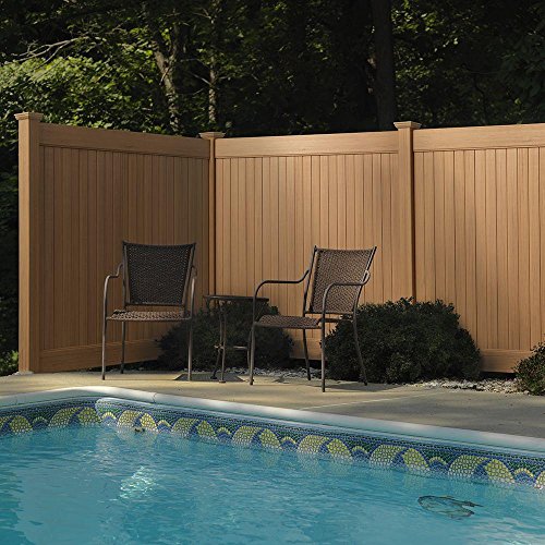 6 ft H x 8 ft W Cedar Grove Chestnut Brown Vinyl Privacy Fence Panel